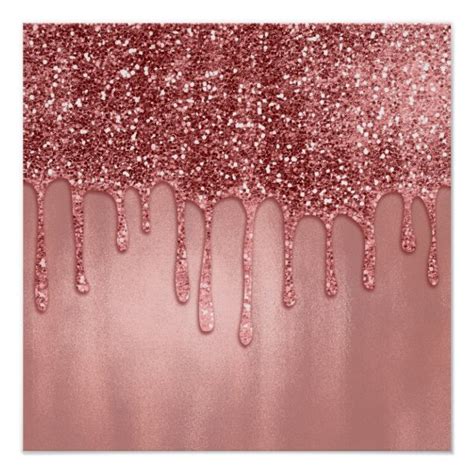 Dripping in Rose Gold Glitter Pretty Pink Drips Poster ...