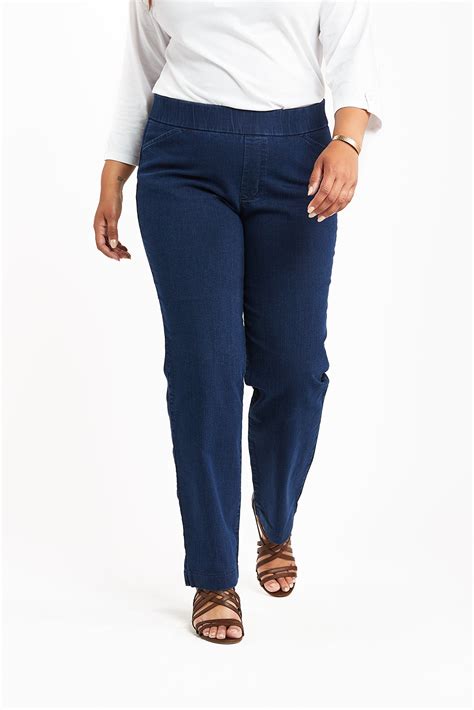 Chic Classic Collection Womens Easy Fit Elastic Waist Pant Denim Fit
