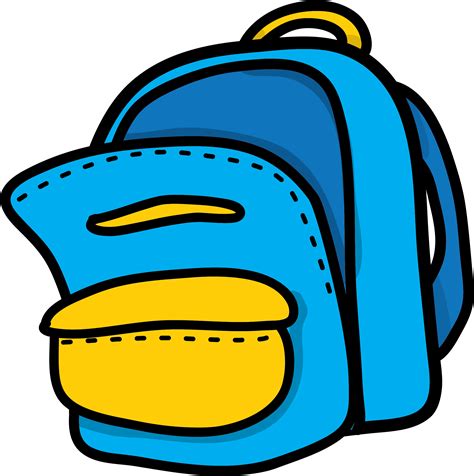 Blue And Yellow Backpack Clipart Backpack 2550x3300 Png Clipart