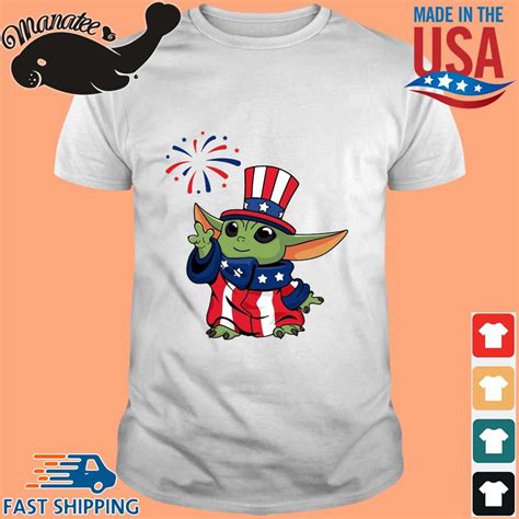 Baby Yoda Happy 4th Of July Shirt,Sweater, Hoodie, And Long Sleeved