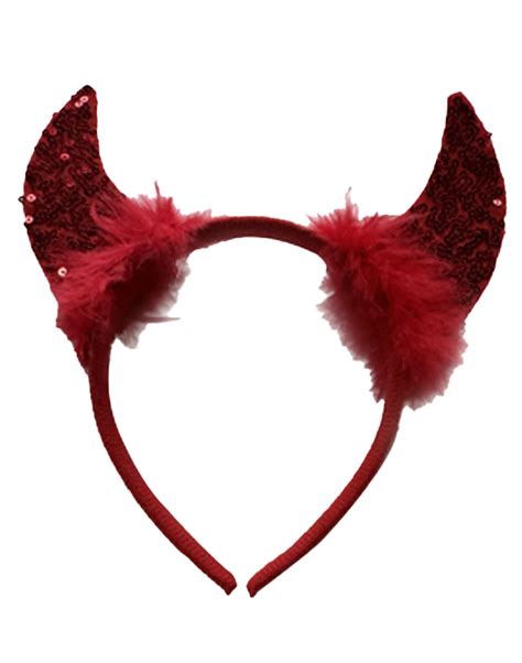 Wickedfun Red Sequin Devil Horns With Headband