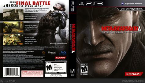 Metal Gear Solid 4 Guns Of The Patriots Playstation 3 Box Art Cover By Jmw