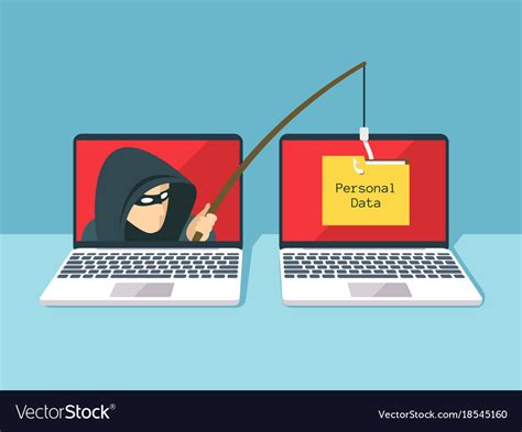 Phishing Scam Hacker Attack And Web Security Vector Image