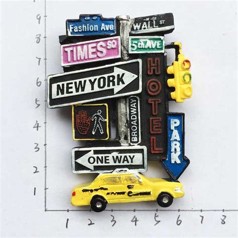 Usa New York Creative Handmade Resin 3d Street Sign Fridge Magnets