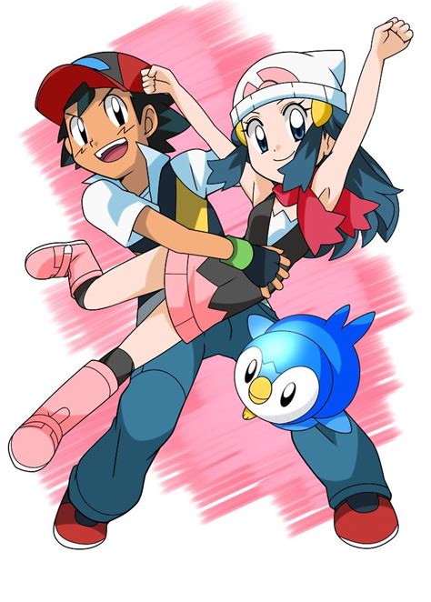 Dawn Ash Ketchum And Piplup Pokemon And More Drawn By Hainchu
