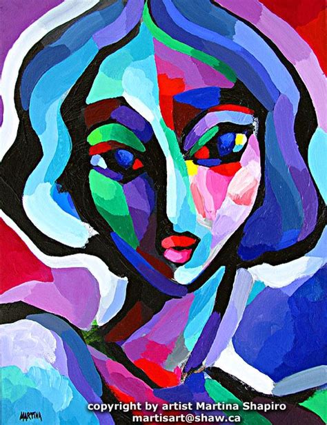 Martina Shapiro Abstract Face Art Painting Illustration Cubism Art