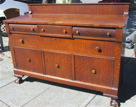 Uhuru Furniture And Collectibles Sold Antique Tiger Oak Buffet 225
