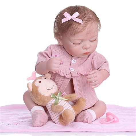 Buy Pinky Reborn 18 Inch Full Body Silicone Reborn Baby Dolls Sleeping
