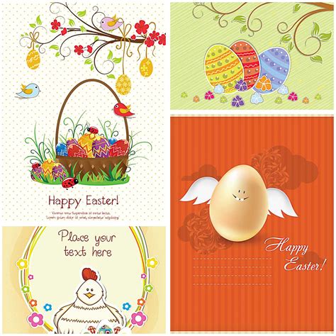 These free, printable easter cards spread holiday joy to the special people in your life. Cute Easter greeting card set vector | Free download