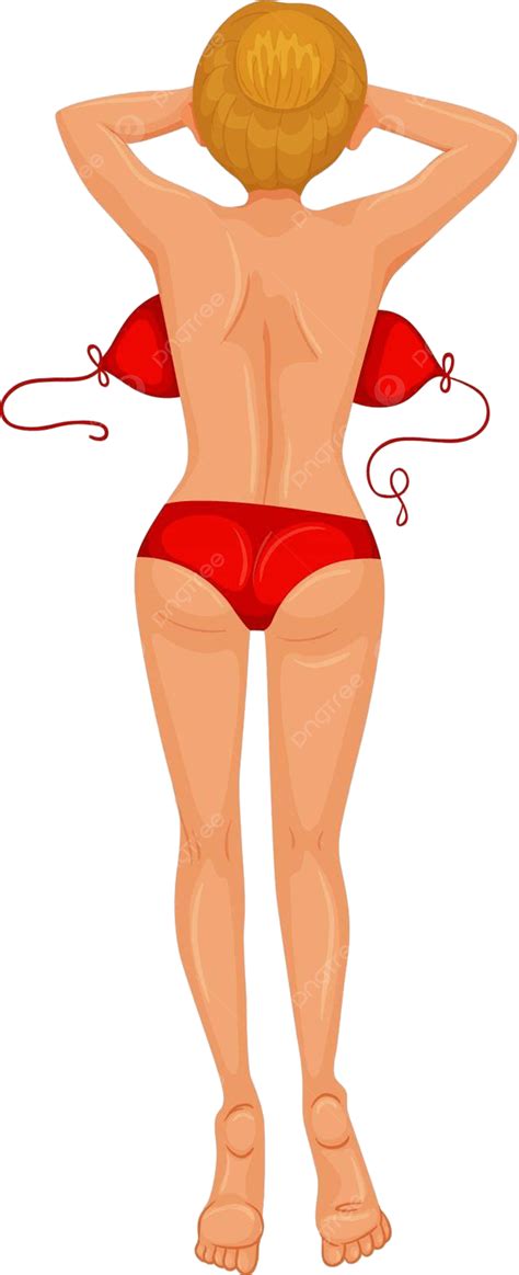 Woman In Red Bikini Sunbathing Illustration Image Bikini Vector Illustration Image Bikini PNG