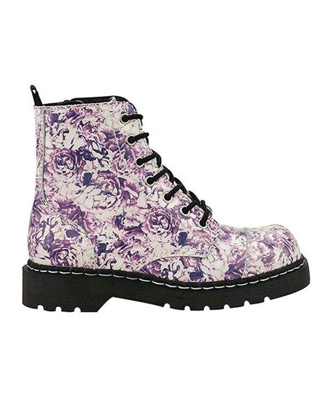 Pink Rose Leather Combat Boot Boots Combat Boots Faux Leather Boots