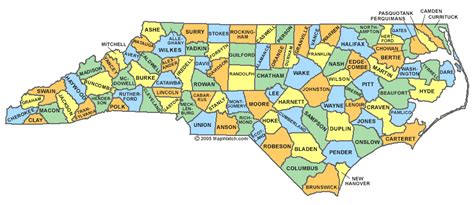 Nc Map By County Carolina Map