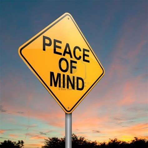 Illustration Depicting A Roadsign With A Peace Of Mind Concept What