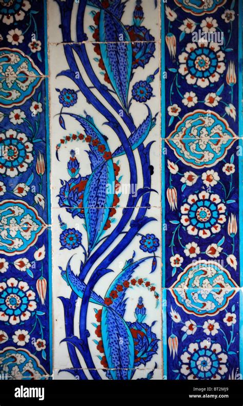 Iznik Blue Tile Decoration In Mosque Of Rustem Pasa Stock Photo Alamy