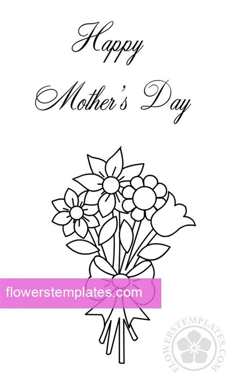 Mothers Day Flowers Coloring Page Flowers Templates
