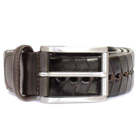 Andersons Stitched Chevron Leather Belt Brown Pi175m1b