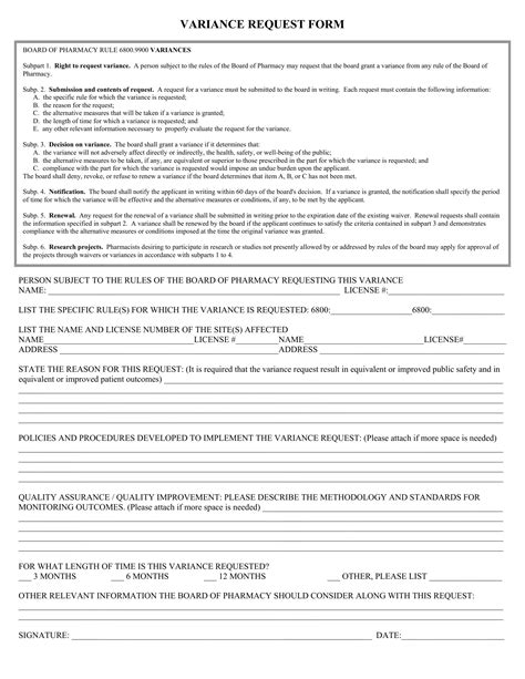 Variance Request Form ≡ Fill Out Printable Pdf Forms Online