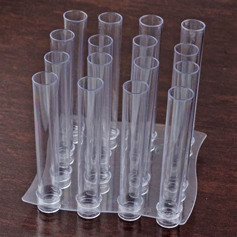 80 Pcs Clear Test Tube 1oz Disposable Plastic Shot Glasses W Tray Ebay