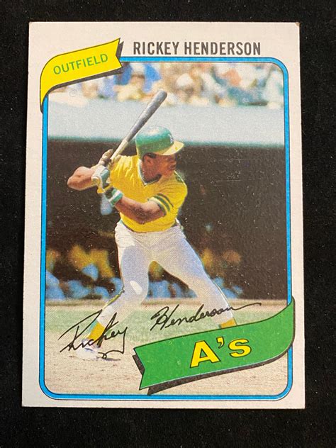 $118.00 + $5.00 shipping + $5.00 shipping + $5.00 shipping. Lot - (EX) 1980 Topps Rickey Henderson Rookie #482 Baseball Card - HOF - Oakland Athletics