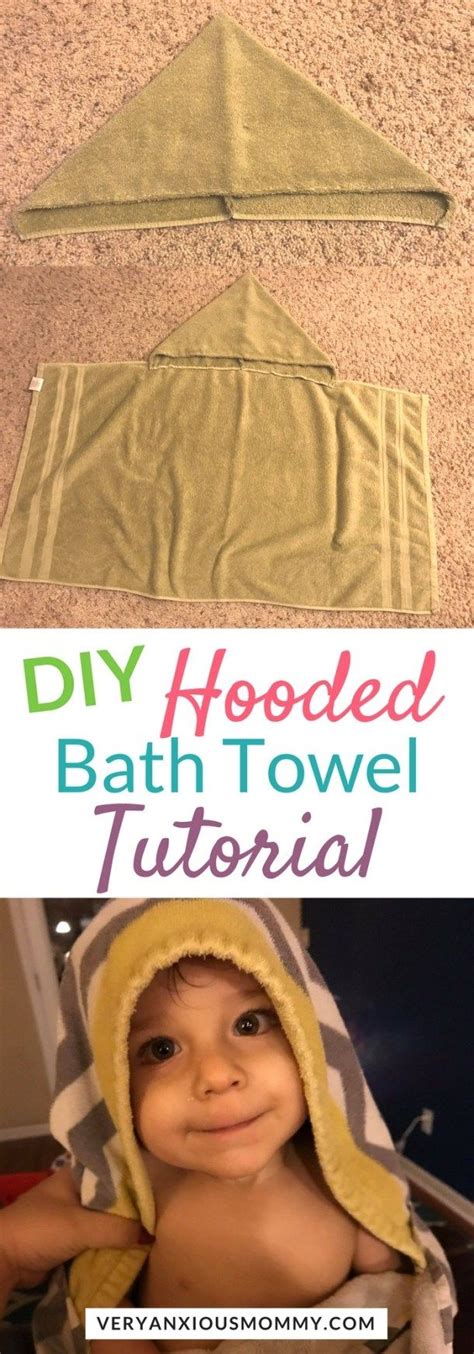 Pin the hood to the towel, then sew. How to Make a DIY Hooded Bath Towel for Kids in 2020 ...