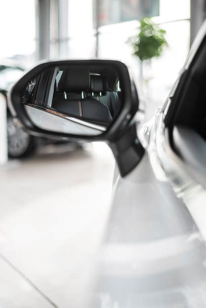 Free Photo Front View Car Mirror Close Up View