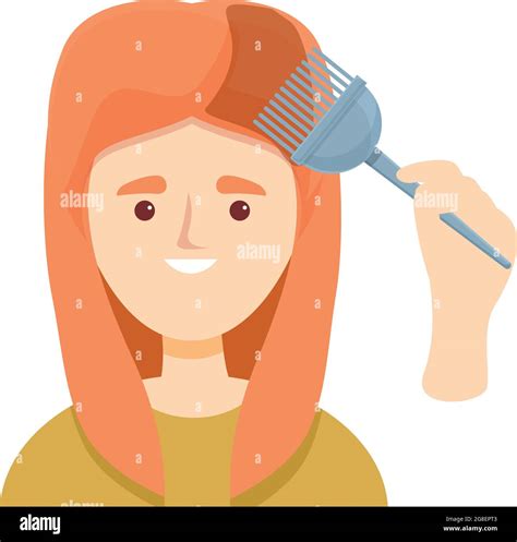 Girl Hair Colouring Icon Cartoon Vector Color Salon Beauty Woman Face