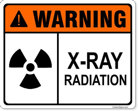 Warning X Ray Radiation Full Color Sign 8 X 10 Hc Brands