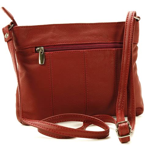 Red Leather Cross Body Bag