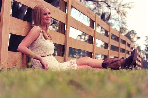 Cowgirl Resting Fence Dress Cowgirl Boots Grass Trees Hd