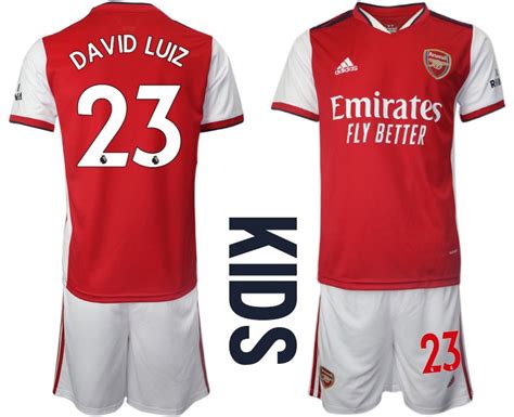 Fc Arsenal Trikot Home Kinder 202122 Rotweiß Mit David Luiz 23