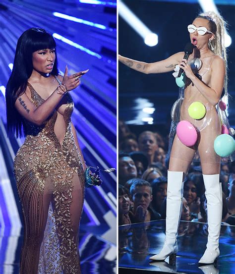 Nicki Minaj And Miley Cyrus Fight At Vmas How On Stage Tiff Affected Entire Show Hollywood Life