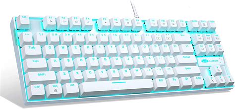 White Mechanical Gaming Keyboard Red Switch Magegee Mk Star Blue Led