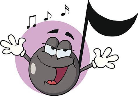 Clip Art Of A Funny Musical Note Symbol Illustrations Royalty Free