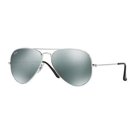 unisex aviator large metal sunglasses silver silver mirror ii ray ban® touch of modern