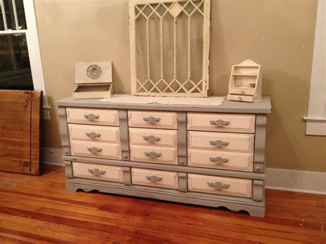 Anchor the room with a leather or velvet upholstered headboard instead. Grey and white distressed dresser $425 | Distressed ...