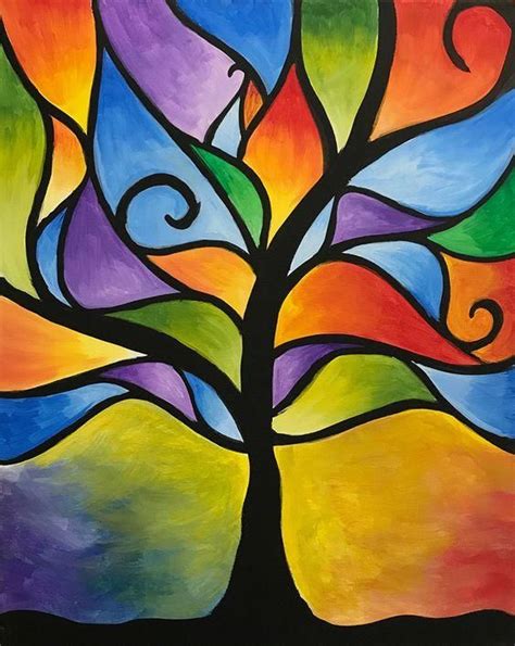 30 Easy Tree Painting Ideas For Beginners Simple Acrylic Abstract