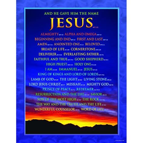 Chartlet Names Of Jesus 17x22 Names Of Jesus Bible Verse Posters