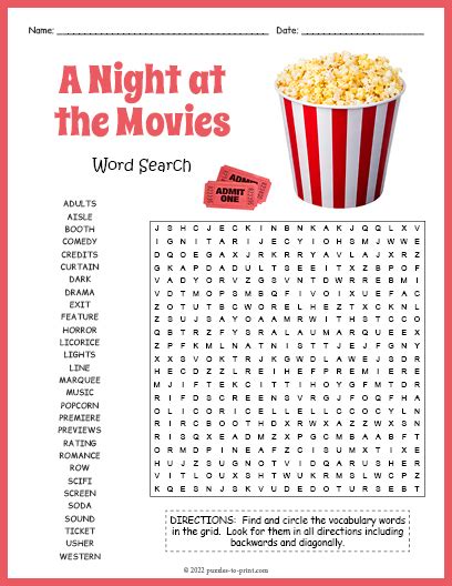 Download Word Search On Great Movies Disney Movies Word Search