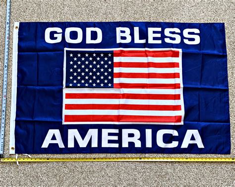 God Bless America Flag Free Shipping Blue Usa Army Navy Cops Etsy