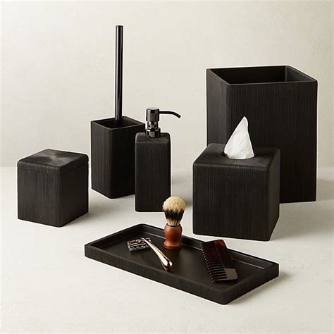 Purist® pivoting toilet paper holder. Parello Pleated Black Bath Accessories | CB2 | Modern ...