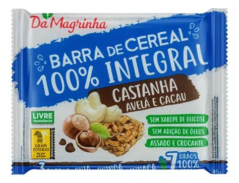Pack Barra de Cereal Integral Castanha Avelã e Cacau Da Magrinha Pacote g Unidades