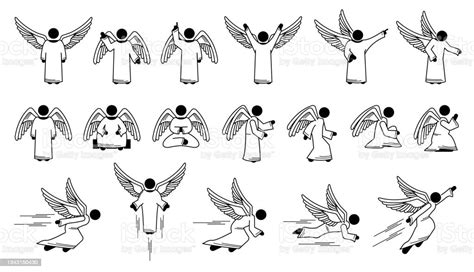 God Angel Basic Poses And Actions Character Designs Stick Figure