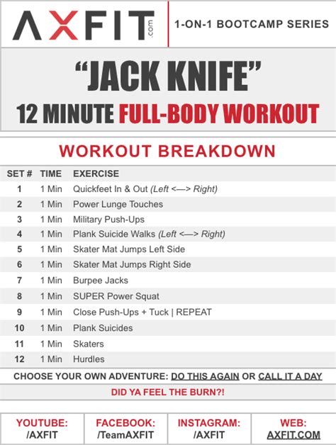 Jack Knife Boot Camp Training Ideas Home Boot Camp Series Axfit Com