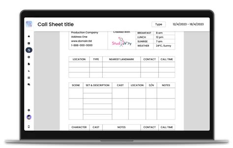 Prepare For Your Next Production With These Free Call Sheet Templates