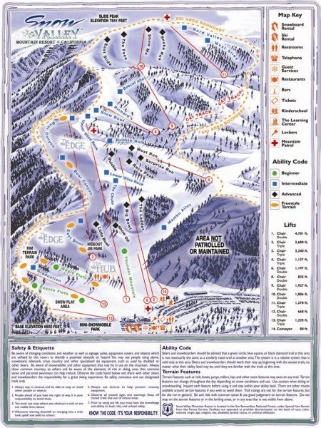 Snow Valley Ski Trail Map 35100 Highway 18 Running Springs Ca 92382