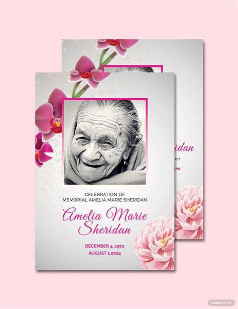 Free Memorial Card Template For Word Printable Templates