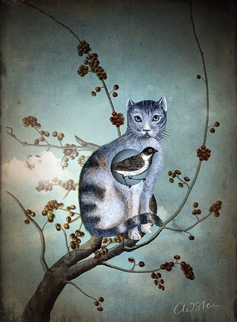 Catrin Welz Stein The Blue Cat Katzen Kunst Katze Kunstdruck