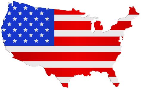 Usa Map Flag Png Clip Art Image
