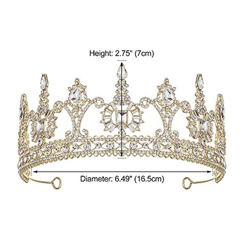 Aw Bridal Gold Princess Baroque Crowns For Women Wedding Tiara For