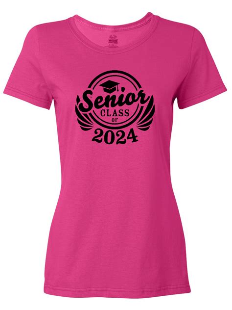 Inktastic Senior Class Of 2024 In Black With Graduation Cap Womens T